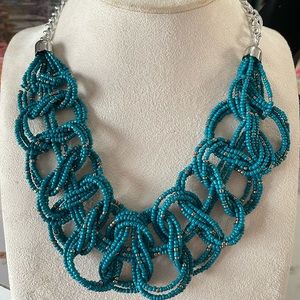 Vintage Beaded Braided Knot Statement Necklace